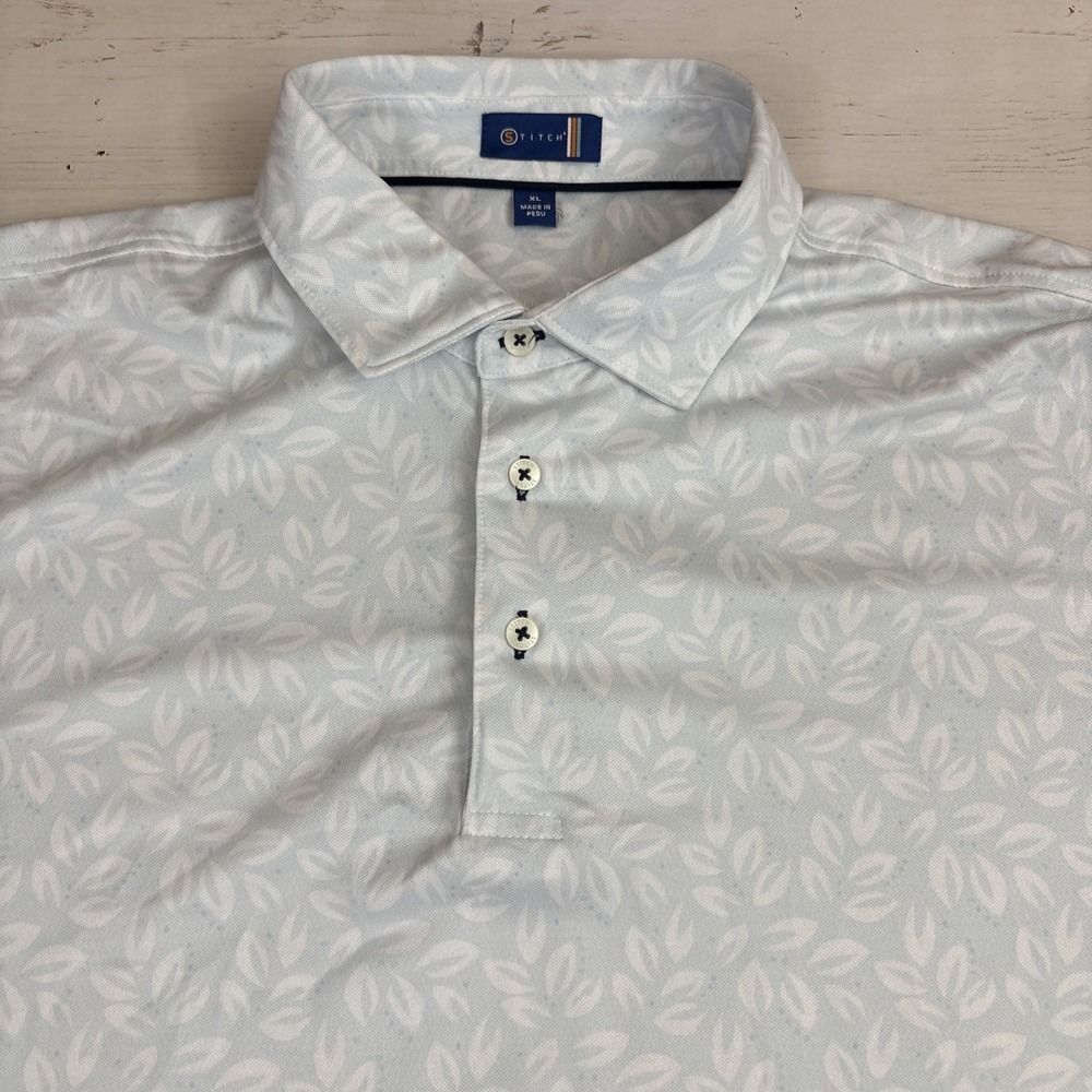 Stitch Polo Shirt Mens XL Floral